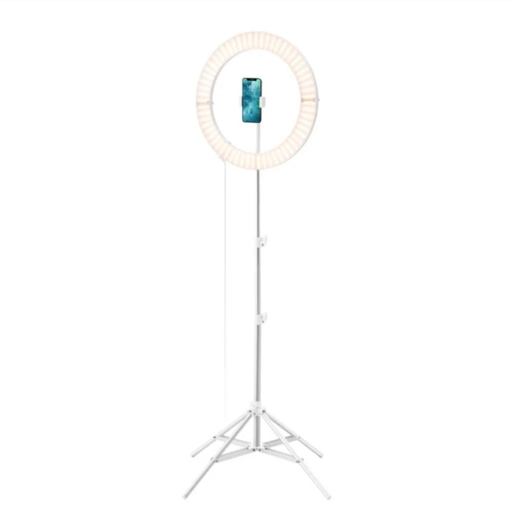 Adjustable White Ring Light with Tripod Stand